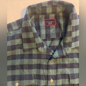 Untuckit Mens Green Checkered Long Sleeved Button Down Cotton Shirt 3XL